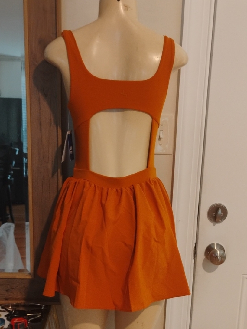 JoyLab Rust Orange Backless Sport Dress  With Shorts XS